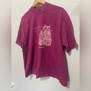 Norman Roscoe Sz large cat lover tee the future is feline